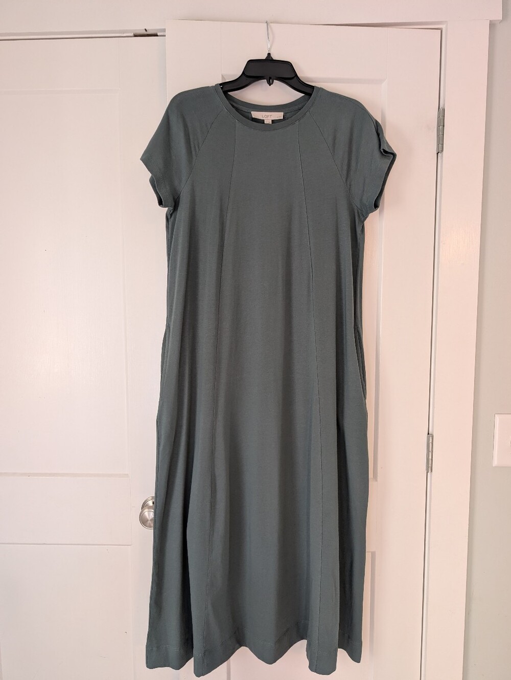 LOFT Slate Green/Blue/Gray Knit Maxi Dress